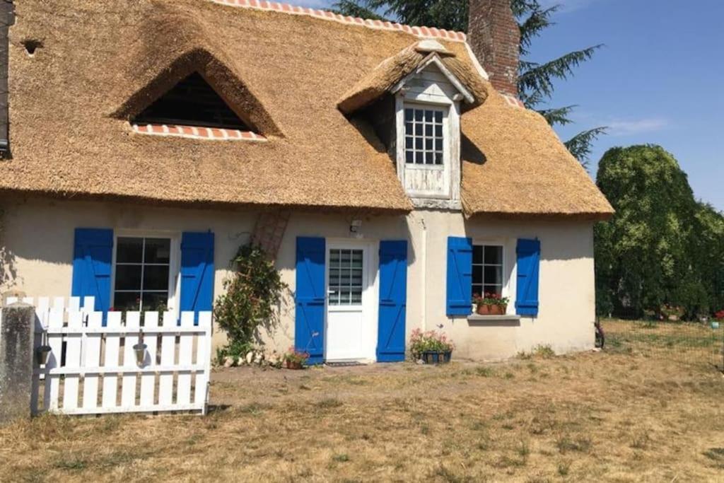 Chaumiere Avec Sa Toiture Recouverte De Chaume !!! Donnemain-Saint-Mames Exteriör bild